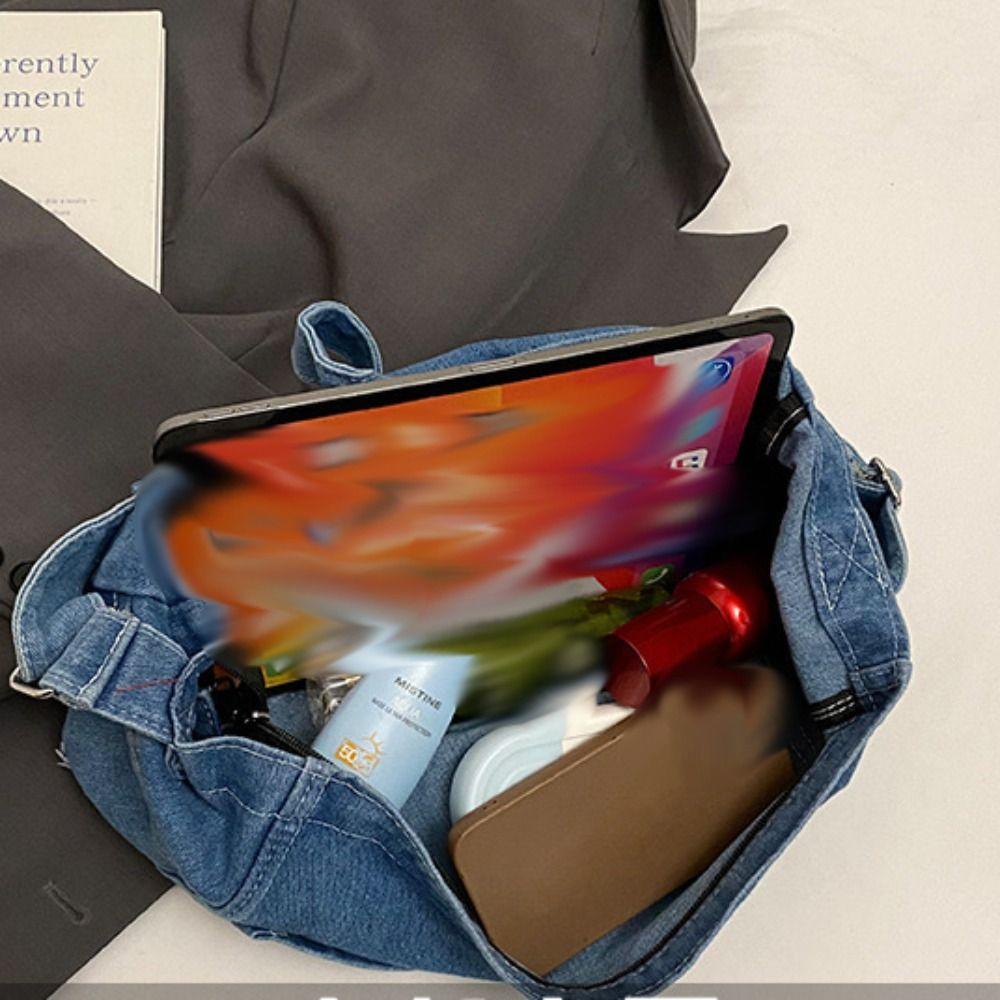 Shoulder Bag Vintage Handbag Crossbody Bag Simple Tote Bag Portable Denim Canvas Bag Streetwear