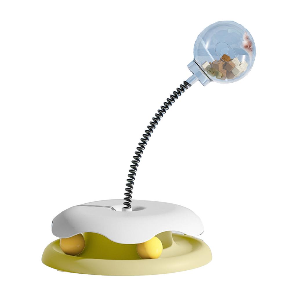 Juguete Dispensador de Golosinas para Gatos con Resorte Contenedor de Comida Transparente Seguro Juguete Alimentador Interactivo para Gatos para