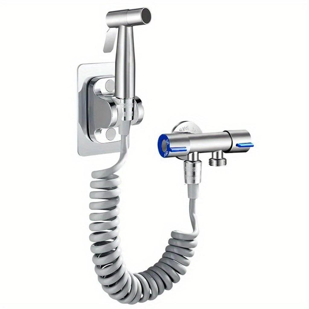 Modern Stainless Steel Handheld Bidet Sprayer with Adjustable Water Pressure and 1.5m Hose