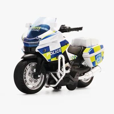 1/14 Motorcycle Model With Light And Music Children'S Toys Alloy Pull Back Men'S Locomotive Motorcycle Police Car New Years Gift