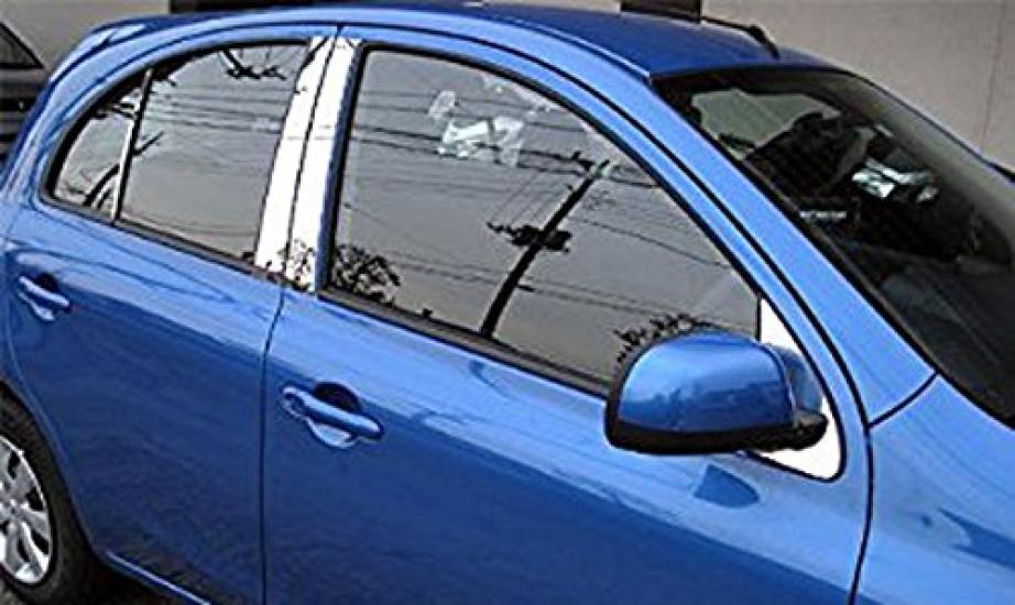 BRIGHTZ March K13 Ultra Mirror Plated Pillar Panel Covers for Toyota without Visors 4743 (8-Piece Set) [PIL-SIL-346]