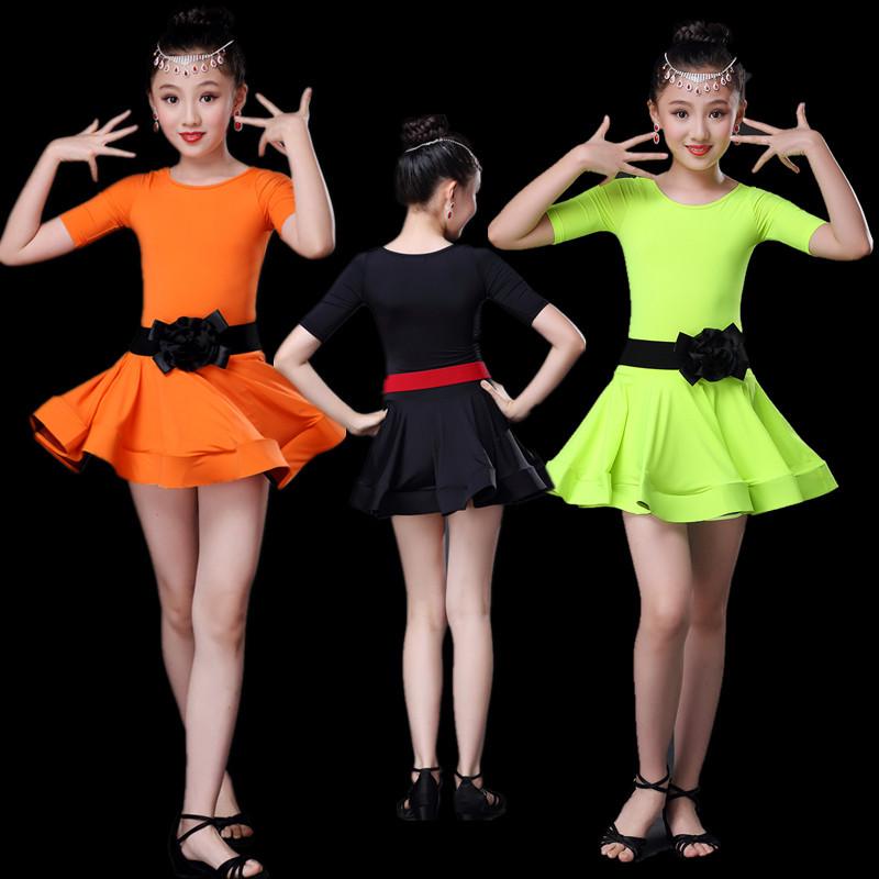 Girls' Tassel Latin Dance Dress - Kids Practice & Performance Summer Costume
