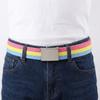 Stripe Canvas Waist Belt Metal Buckle Nylon Belt Fashion Men's Business Belt  Male