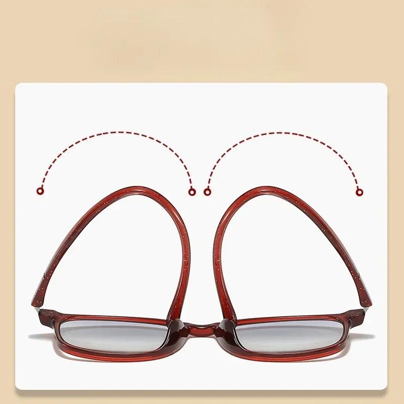 Unisex New Square Frame Photochromic Reading Glasses Sunglasses 2 In 1 Gradient Color Lenses Uv Protection Presbyopia Glasses