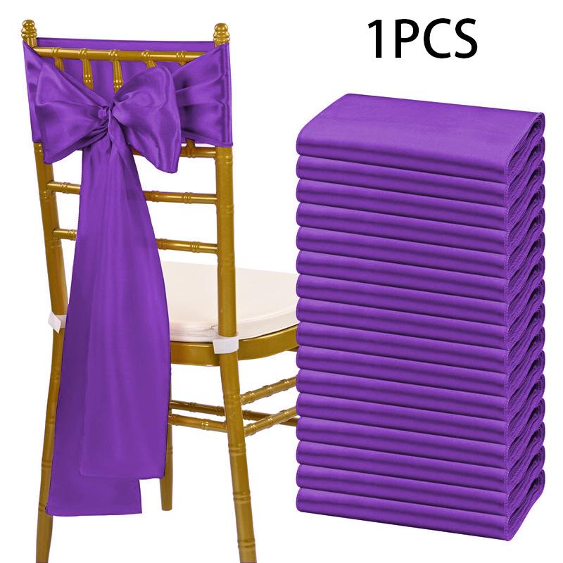 Satin Chair Sashes Wedding Chair Bow Knot Ribbon Tie For Wedding banquet ThanksgivingParty HotelBirthdayBanquet Chair Decoration