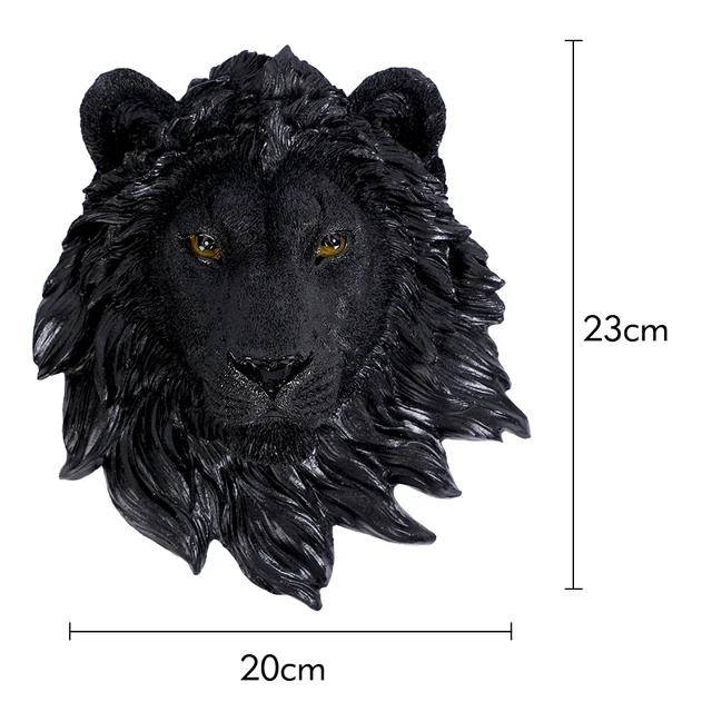 Lin's Wood Figurine de tête de Lion en résine,Statue de Lion en résine, Statue de tête d'animal,décoration de Bureau, décoration pour la Maison,Le Bureau