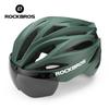 ROCKBROS Fahrradhelm 58-62cm Verstellbar Magnetische Brille Integrierter Fahrrad-Sicherheitshelm Herren Fahrradhelm Radsport Kopfbedeckung