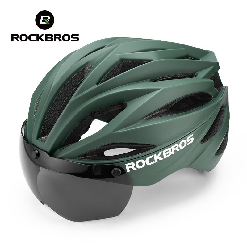 ROCKBROS Fahrradhelm 58-62cm Verstellbar Magnetische Brille Integrierter Fahrrad-Sicherheitshelm Herren Fahrradhelm Radsport Kopfbedeckung