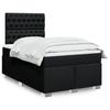 Vidaxl Continental Bed With Mattress, Black, 120X190 Cm, Fabric