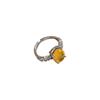 Oval Yellow Zircon Retro Open Ring for Women – Exquisite High-End Jewelry