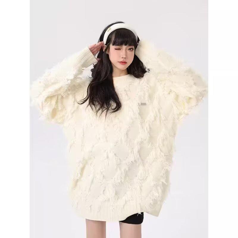 Women's Retro Tassel Sweater – High-End Autumn/Winter Street Style Knitwear.