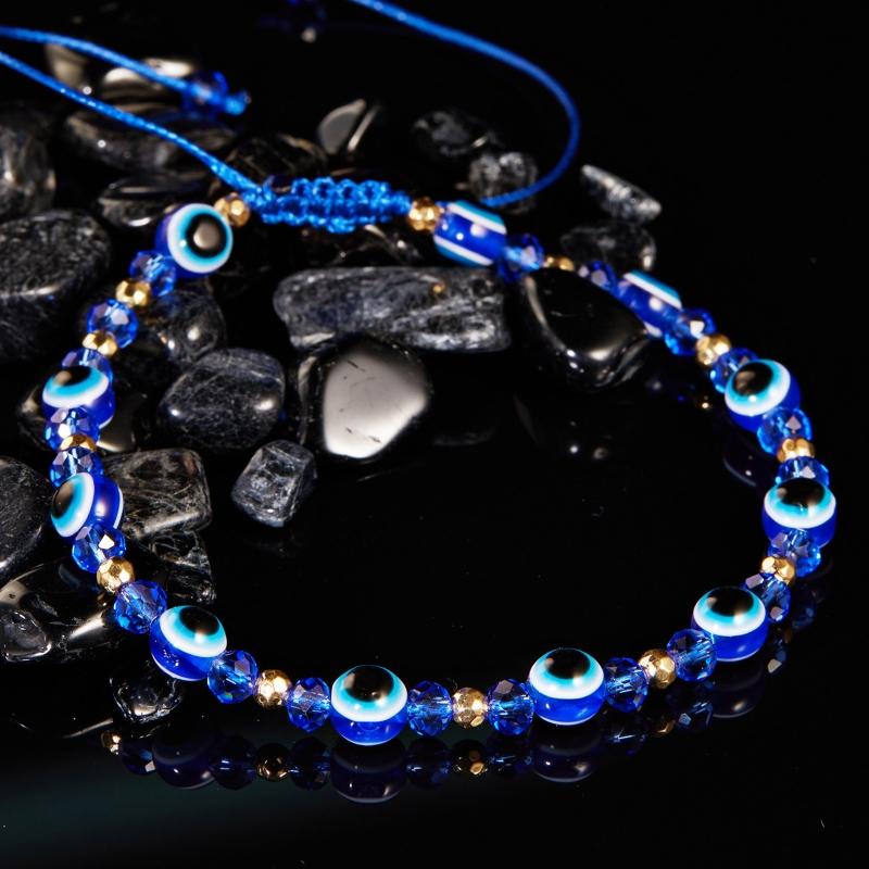 Blaue Augen Perlen Verstellbare Armbänder Türkische Glücksbringer Armbänder für Damen Herren zum Schutz und