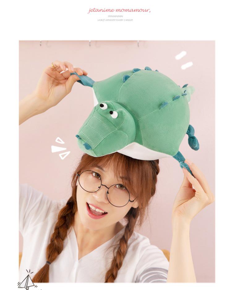 Cute Round Crocodile & Pufferfish Plush Toy Cushion for Kids - Perfect Birthday Gift