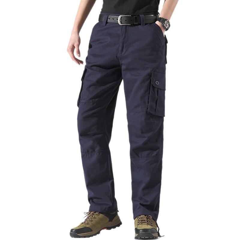 Men's Spring and Autumn New Multi-pocket Overalls Straight Trousers Pure Cotton Men's Trend Loose Casual Trousers