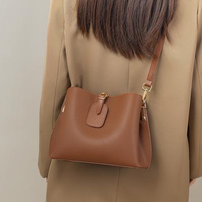 Bucket Bag Women'S Leather Women'S Bag Large Capacity High-End Shoulder Messenger Bag Luggage