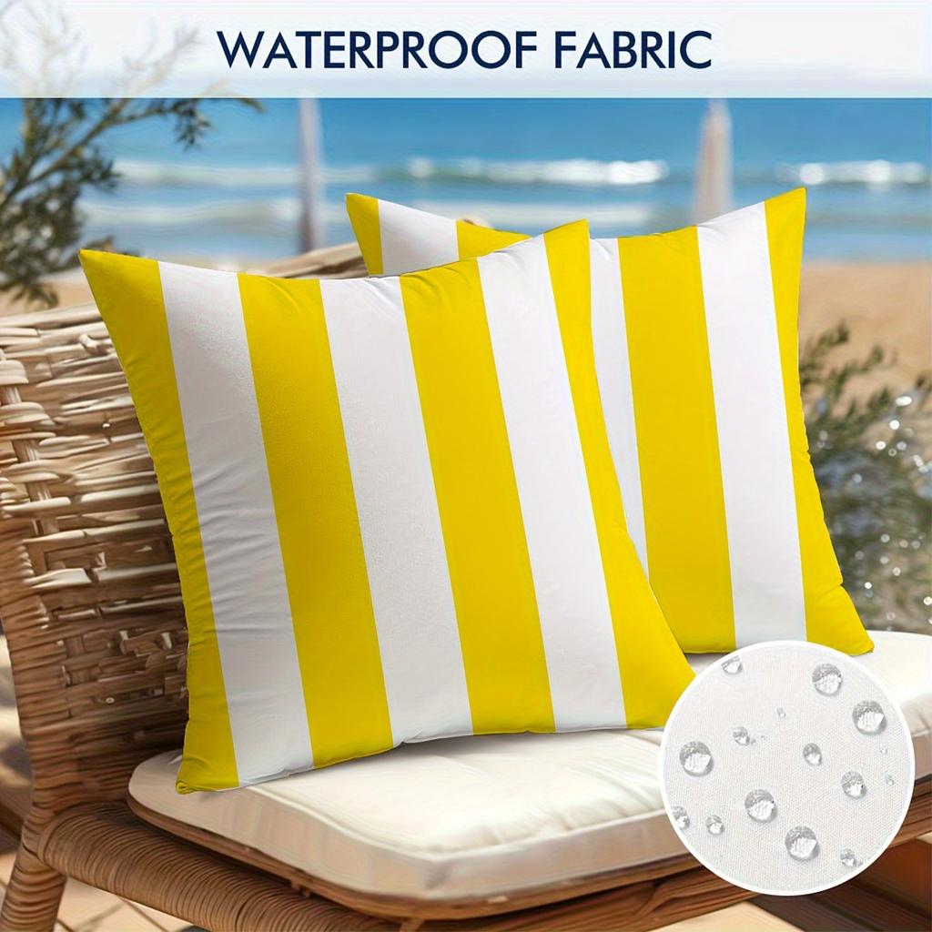 Waterproof Wave Width Bar Cushion Cover 30x50/45x45cm Island Holiday Lifestyle Outdoor Garden Chair Pillow Case Home Decoration