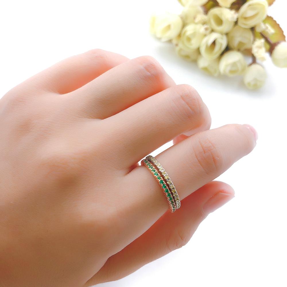 ZHOUYANG Wedding Ring For Women Man Concise Classical Multicolor Mini Cubic Zirconia Rose Gold Color Gift Fashion Jewelry R251