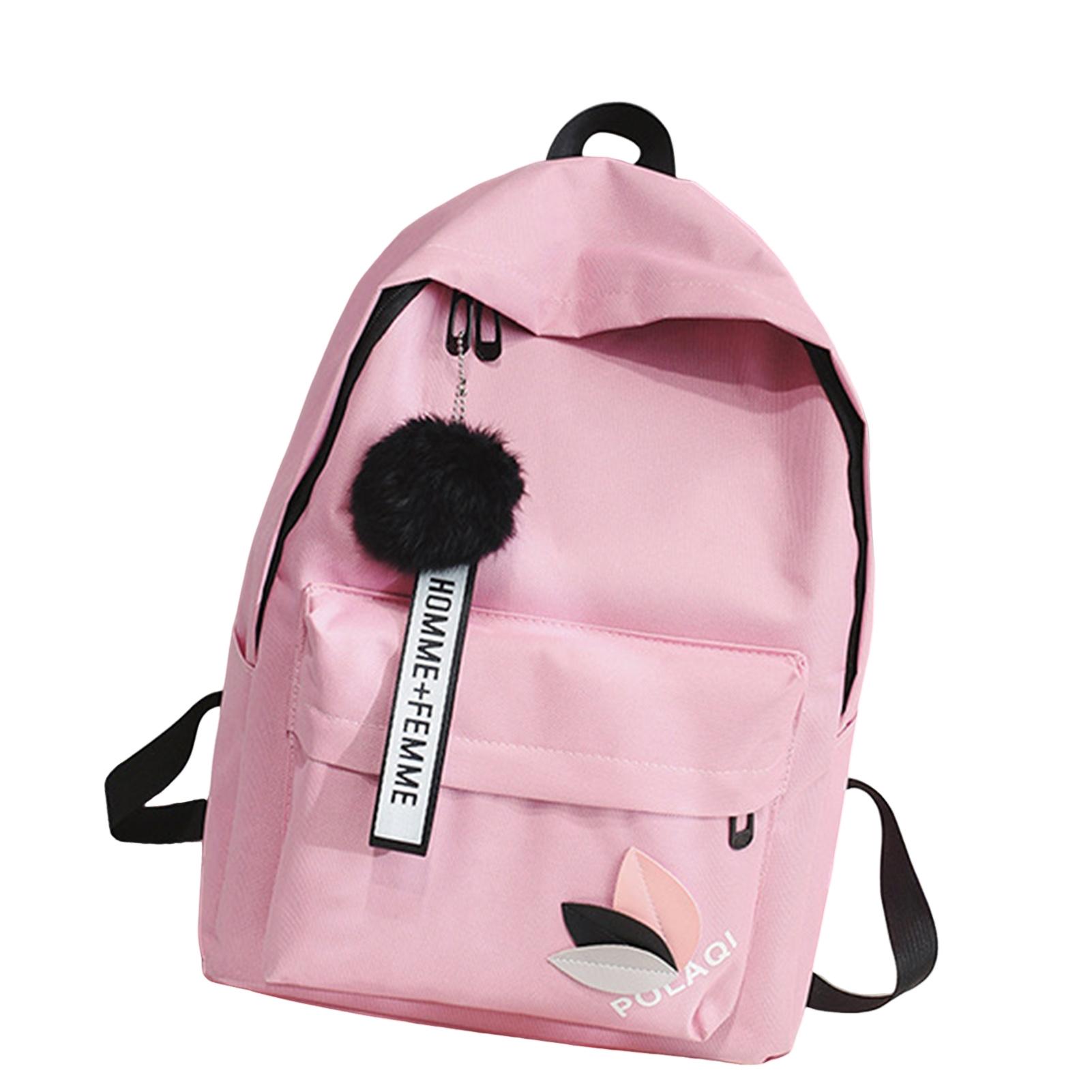 Women s Canvas Backpack for Junior High School Students Triangular Reinforcement Canvas Backpack Waterproof Canvas Backpack розовый