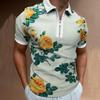 New European and American Men's Casual Personality Fashion Lapel Short-sleeved Polo Shirt 3D Irregular Printing T-shirt Men