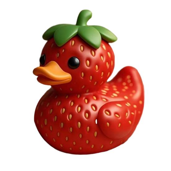 Fruit Duck Figurine Resin Fruit Themed Duckling Statue Peach Strawberry Duck