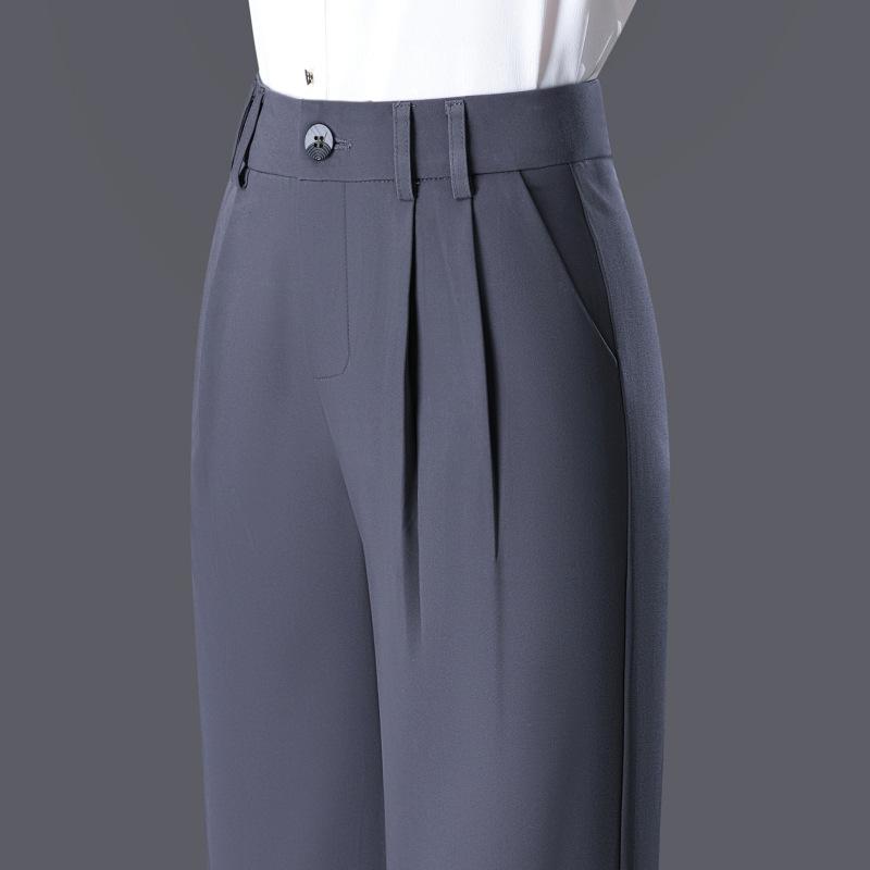 Classic Versatile Wide Leg Pants Women'S Spring And Autumn New Fashion High Waist Temperament Commuter Professional Casual Straight Suit Pants
