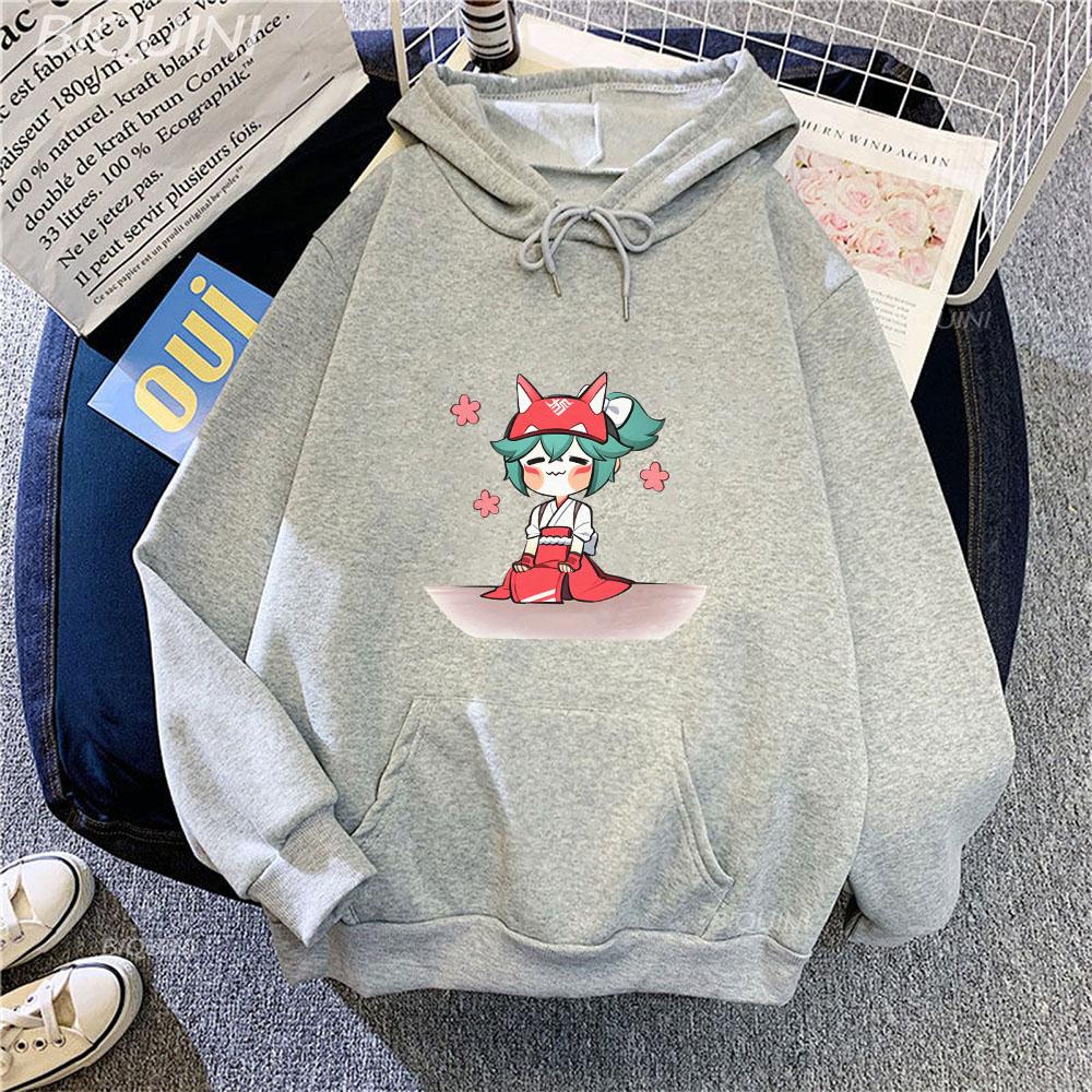 Anime Overwatch 2 Kawaii Kiriko Hoodies Hot Game Anime Manga Fans Men Women Clothing Winter Warm Sweatshirt Oversized Harajuku