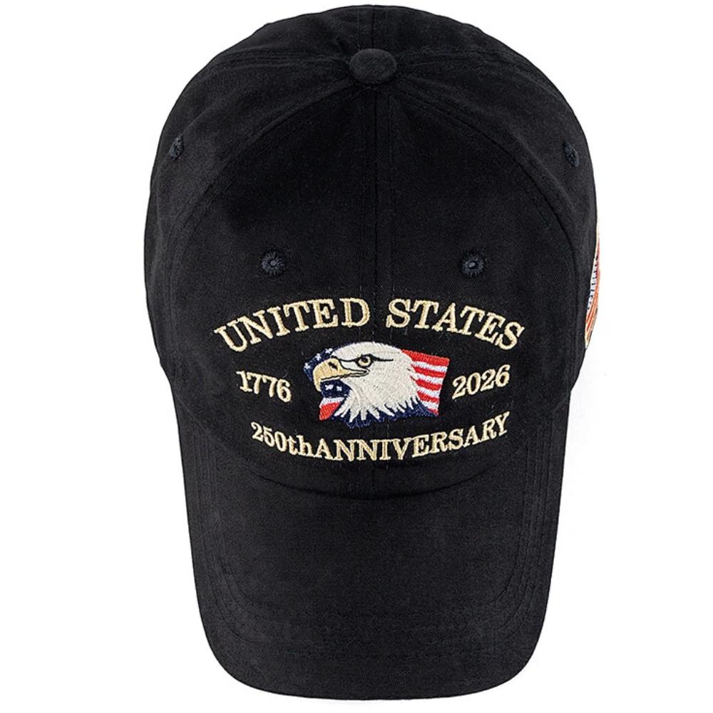 Nuovo Cappellino Unisex Anniversario 250° Americano 1776-2026 Aquila Ricamata Cappellino da Baseball Outdoor Casual Cappellino da Papà