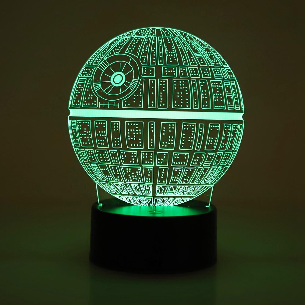Night Light ABS Base Holder Planet Pattern Lamp Touch Switch (Black Without Remote Control)