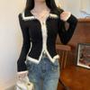 Strickjacke für zierliche Frauen, schwarz, mit doppeltem Reißverschluss, Slim Fit - Herbst/Winter-Kollektion 2025