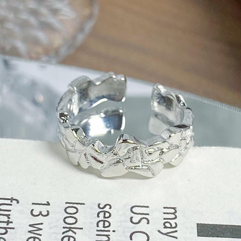 [Collection Of Old Sites] Graffiti Retro Personalized Retro Open Ring Punk Hip Hop Niche Unique Stacked Ring