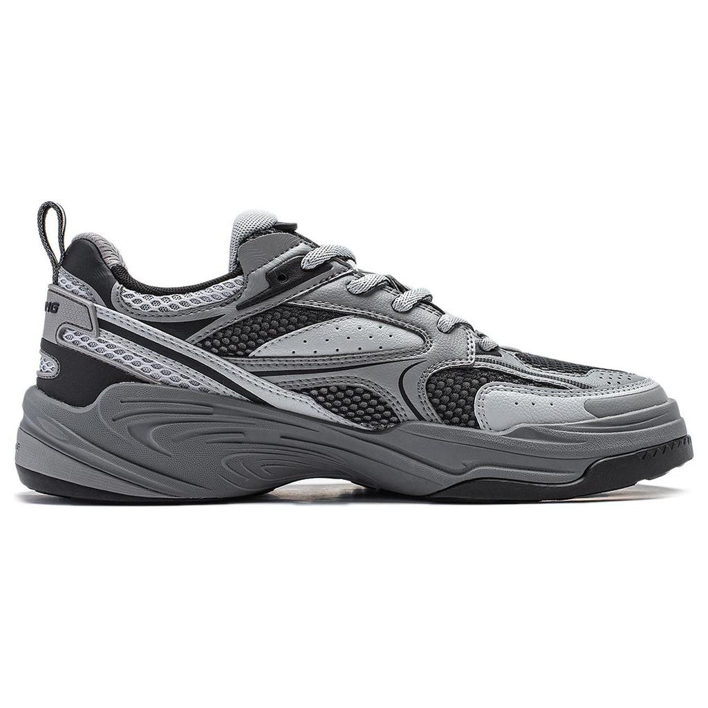 Li Ning Cushioning, Wear Resistant Low top Casual Shoes Men's Black Gray AGLT171-4