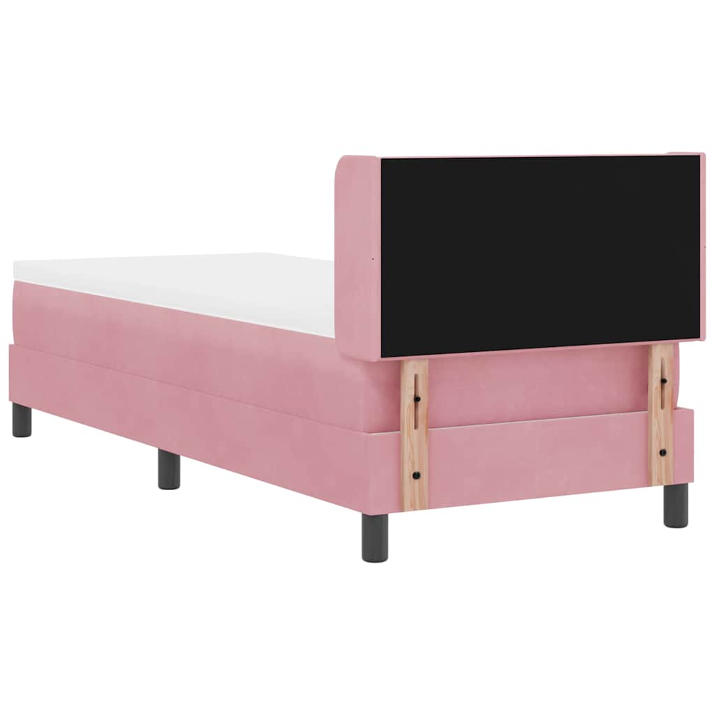 Box Spring Bed with Headboard Pink 200 X 80 Cm Velvet