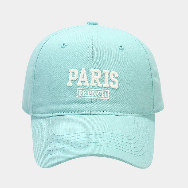Simple PARIS letter embroidered baseball cap spring and summer versatile sunscreen visor, couple soft top cap
