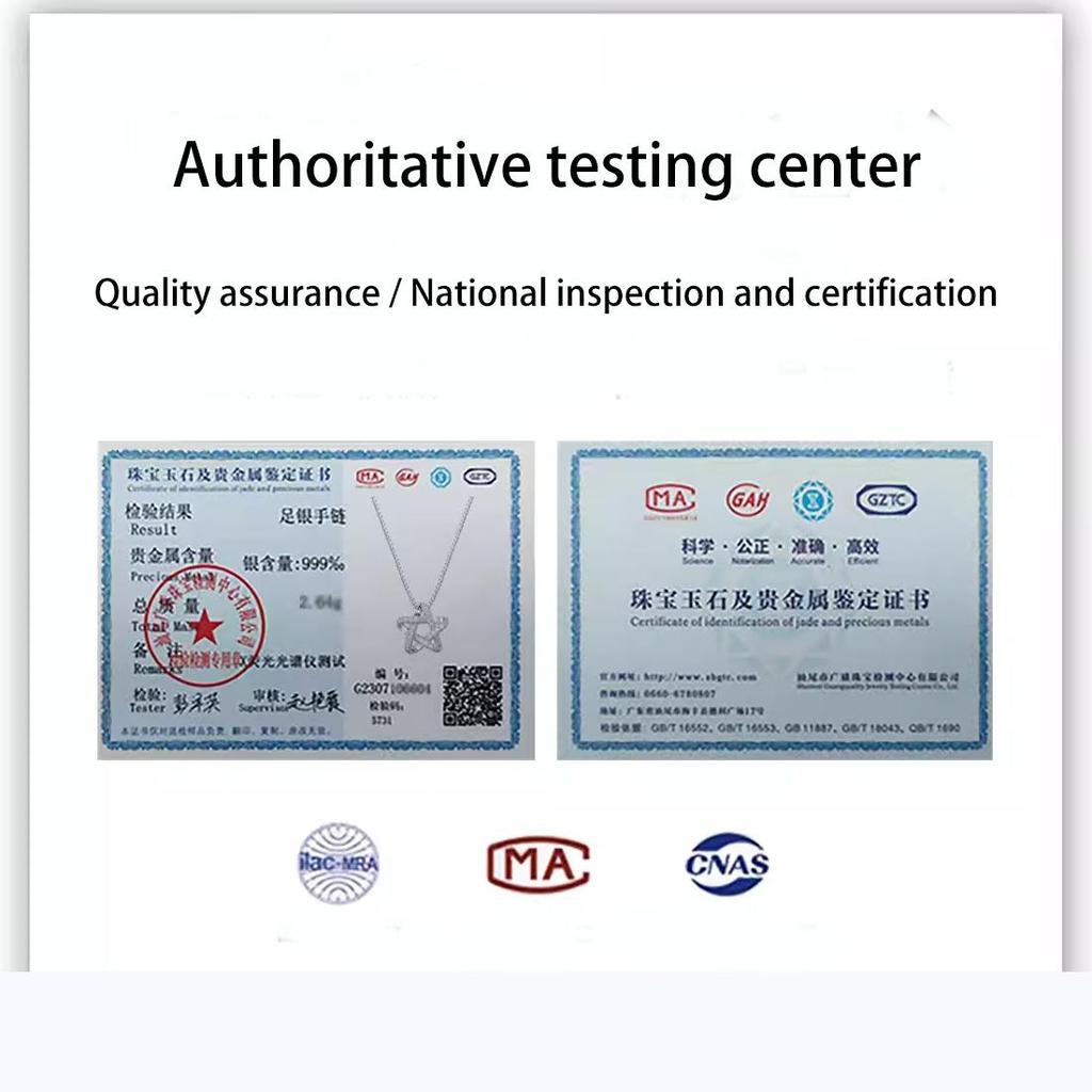 Pure S999 Fine Silver Lucky Star Necklace for Women, Luxury 5-Pointed Star Pendant with Zircon, Hypoallergenic High Purity Jewelry Gift with Box