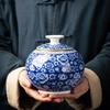 Blue and White Porcelain Tea Canister Ceramic Tea Organizer Box Storage Jars Desk Decoration Tea Jar Coffee Container Teas Caddy