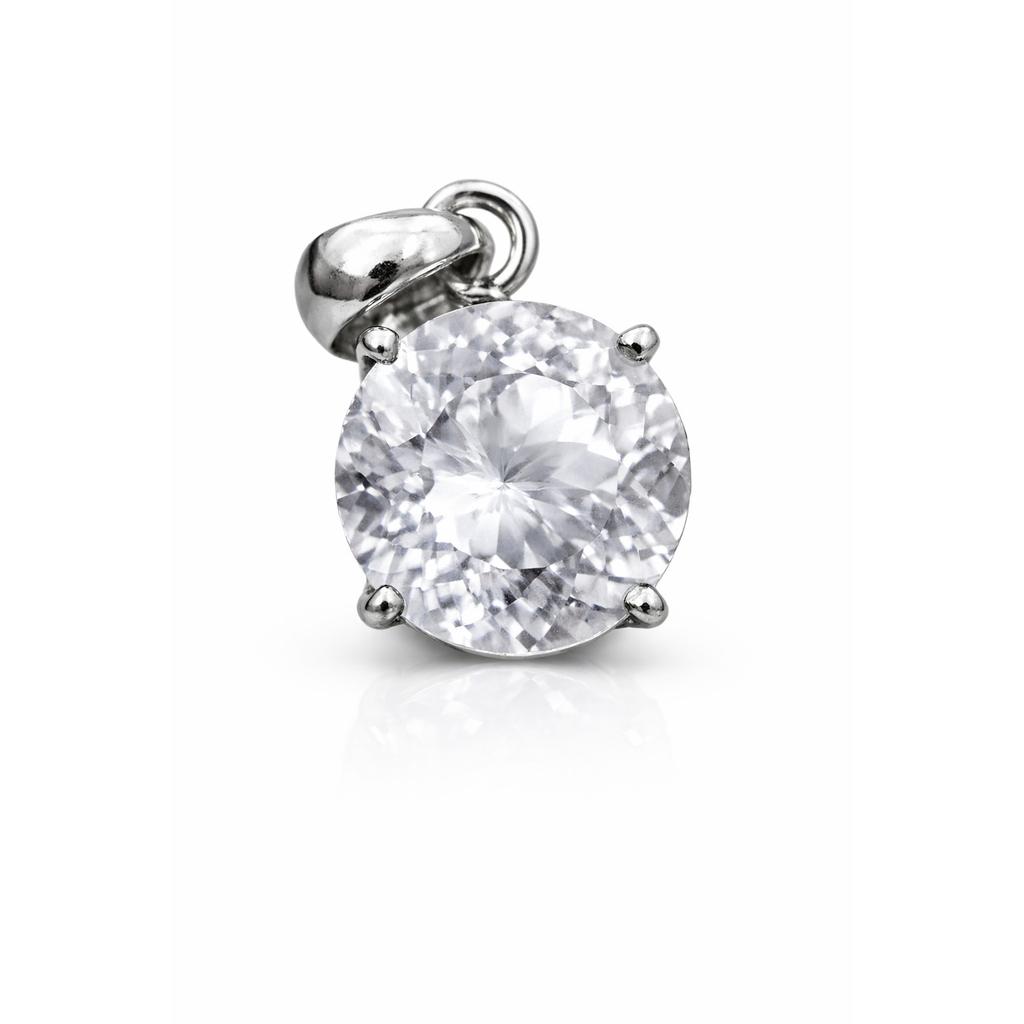 Natural White Sapphire Pendant Jewelry 21.15 Ct 925 Sterling Silver September Birthday Birthstone