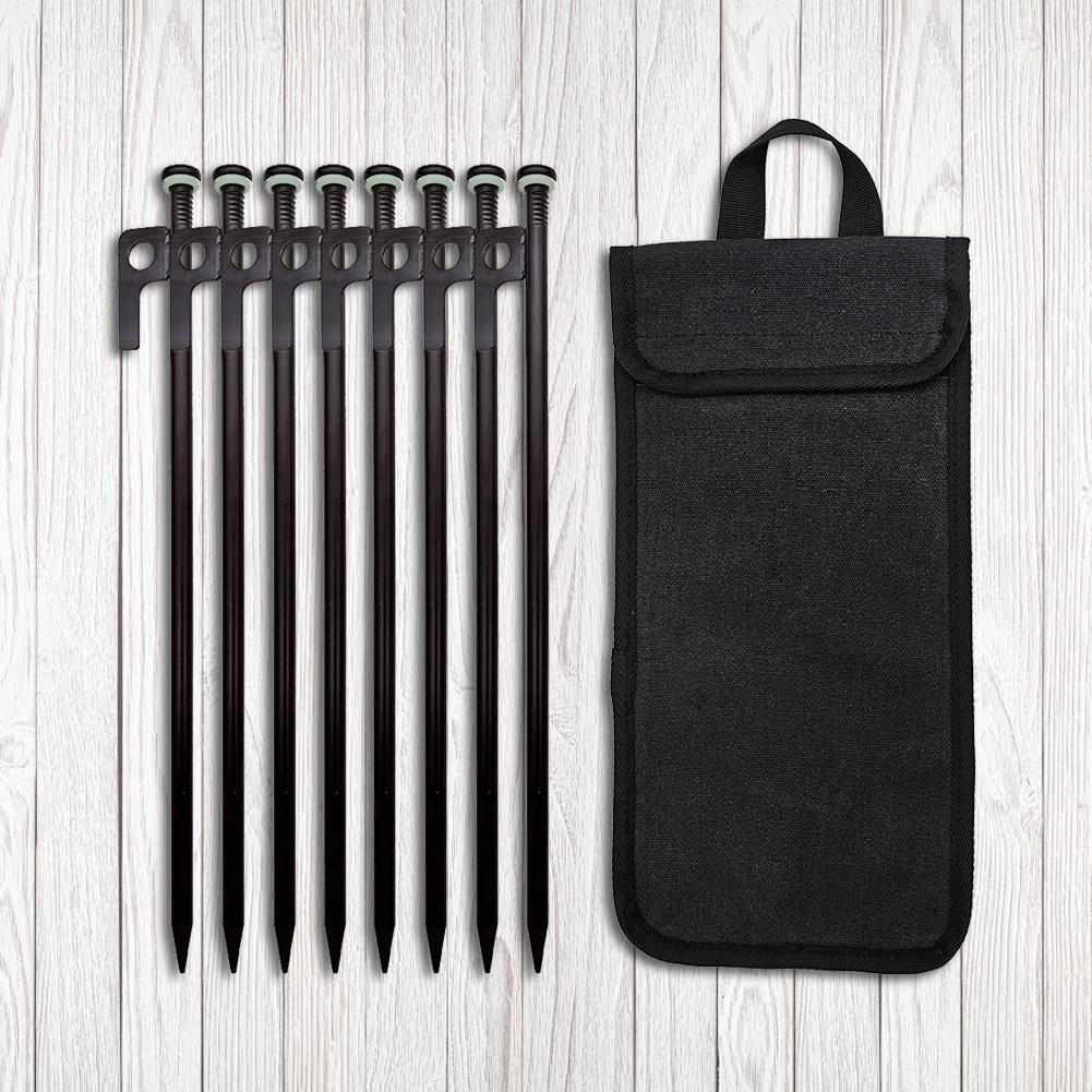 4/8Pcs Tent Stakes Forged Steel Tent Pegs Heavy Duty Beach Tent Pegs with Storage Bag Camping Tent Spikes for Camping Picnic