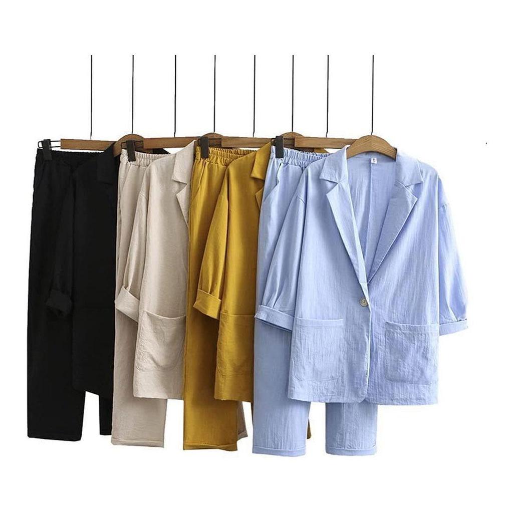 Übergröße Lässiger Baumwollleinen Langarm Trainingsanzug: Frühling Herbst