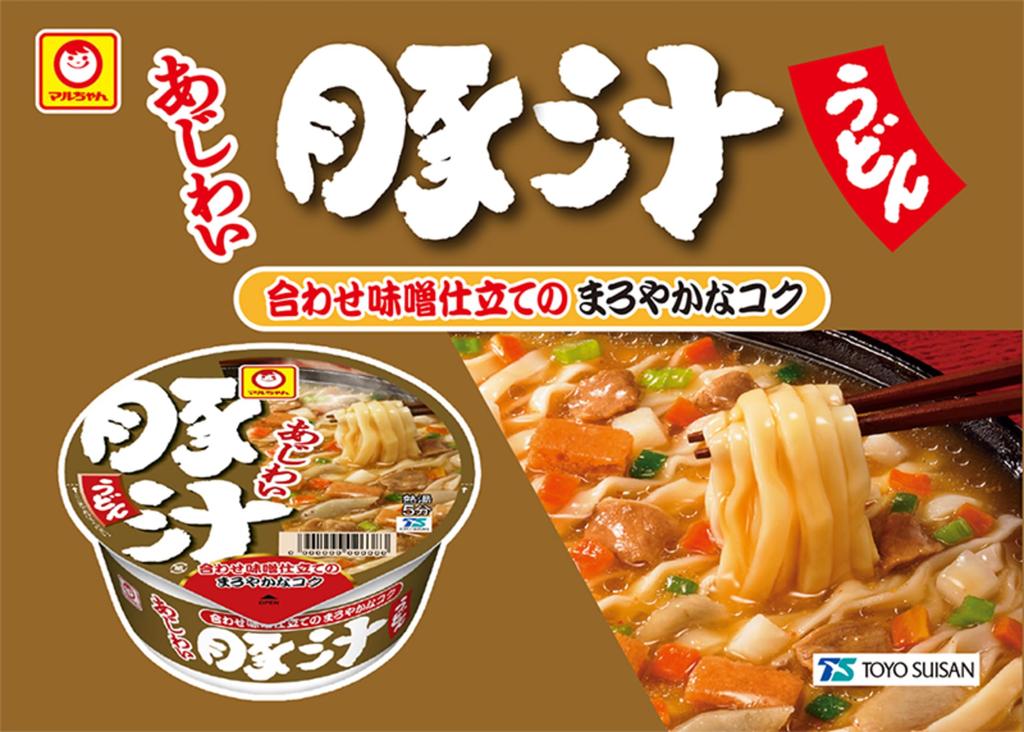 Maruchan Ajiwai Tonjiru Udon x 12 Cup Noodles Udon Soup Chewy Thick Cup Udon with 6 Ingredients Bulk Purchase Toyo Suisan Series (109g cups) (Pork / /