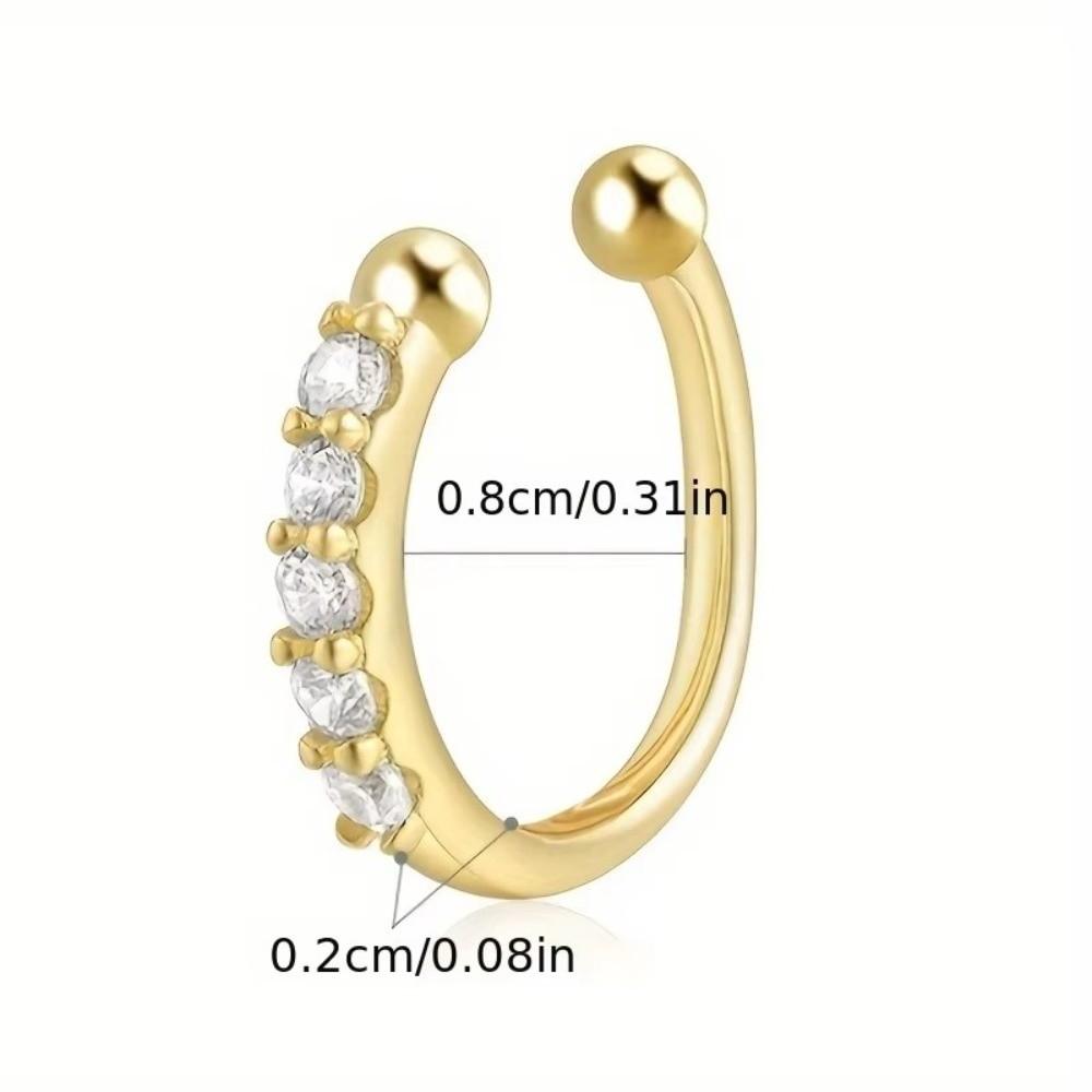 Fashion Hypoallergenic Fake Nose Rings Adjustable Silver Gold Color False Nose Rings Nose Piercing Jewelry Women