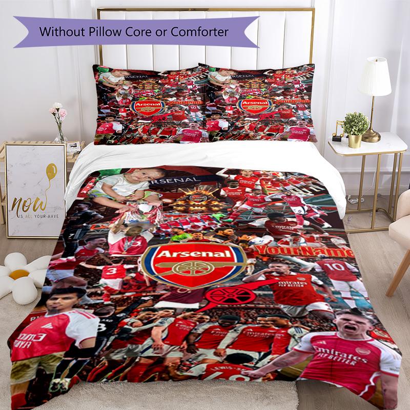 Arsenal Customize Your Name Bedding Set Breathable Duvet Cover with Pillowcases Home Decoration Birthday Gift