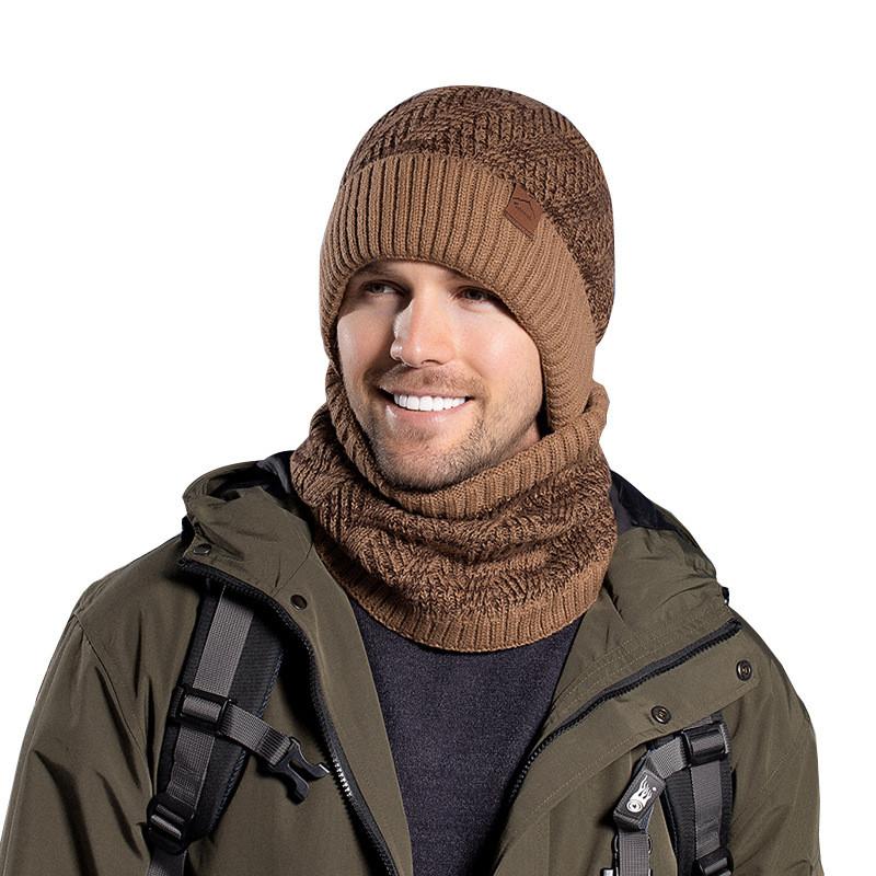 Knitted Winter Hat And Gloves Set With Fleece Lining For Men And Women