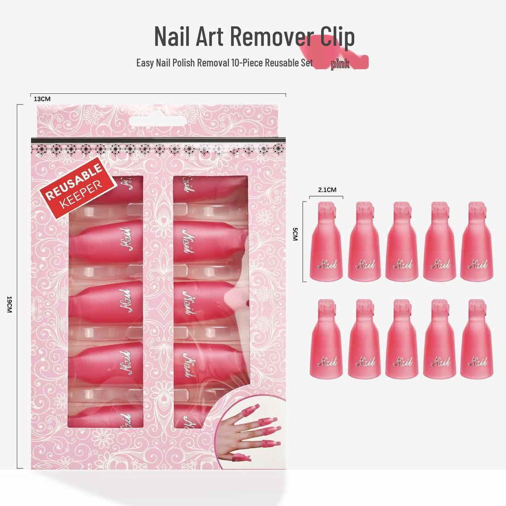 Nail Polish Remover Clips: 10-Piece Pack with Cotton Towel for Phototherapy Nails