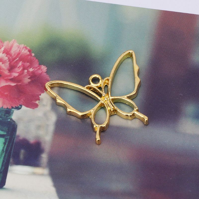Butterfly Pendant UV Resin Crafts Blank Frame For DIY Necklace Jewelry Making