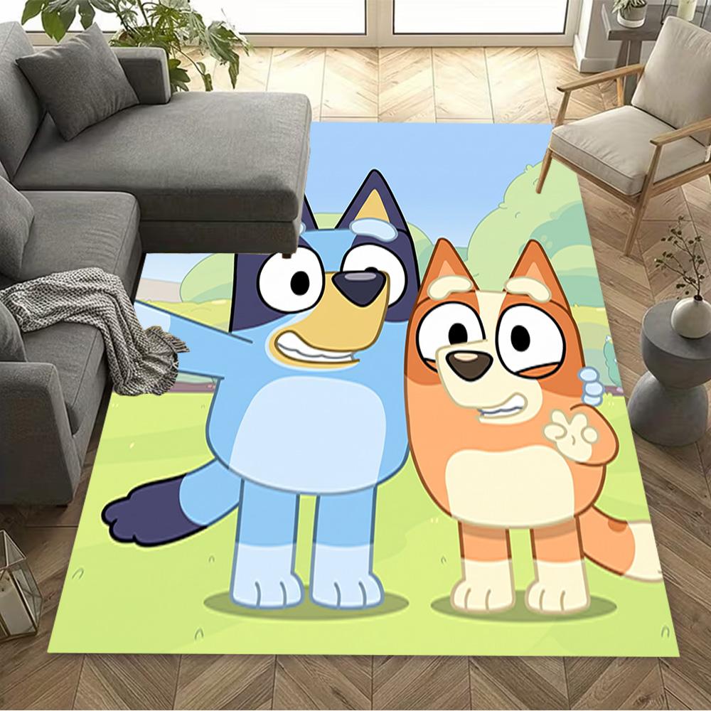 Bluey Bingo Adventure Floor Mat Suitable for Dormitory Decorate room Kitchen Game Room Antislip Carpet Anime Office Decor