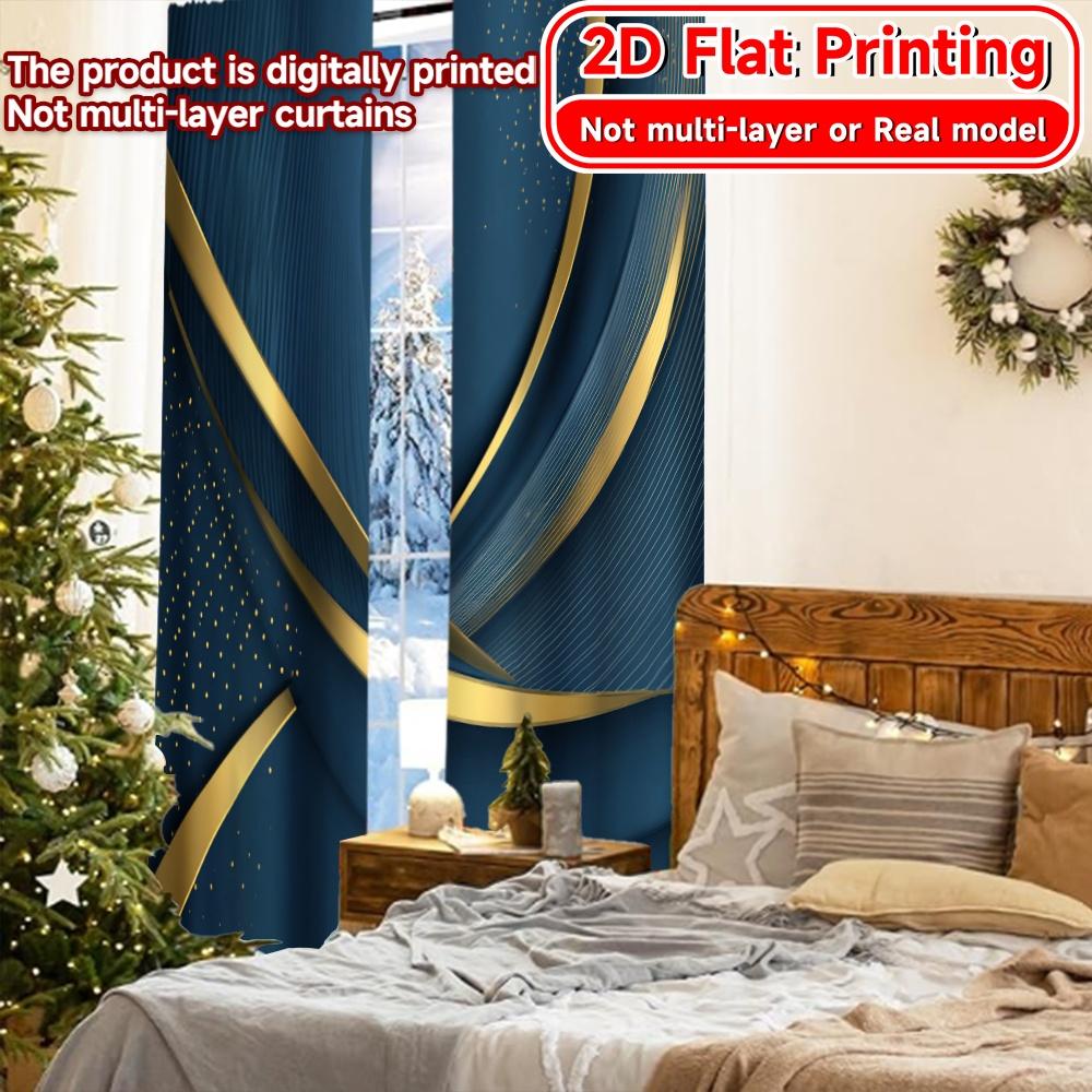 Set Of 2 Flat Printing Abstract Elegance Popular Curtains Versatile Polyester Fabric Decorations Home Suitable Made