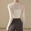 Women's Long-Sleeve Yoga T-Shirt with Built-in Bra for Fitness, Pilates, and Running - Global Style