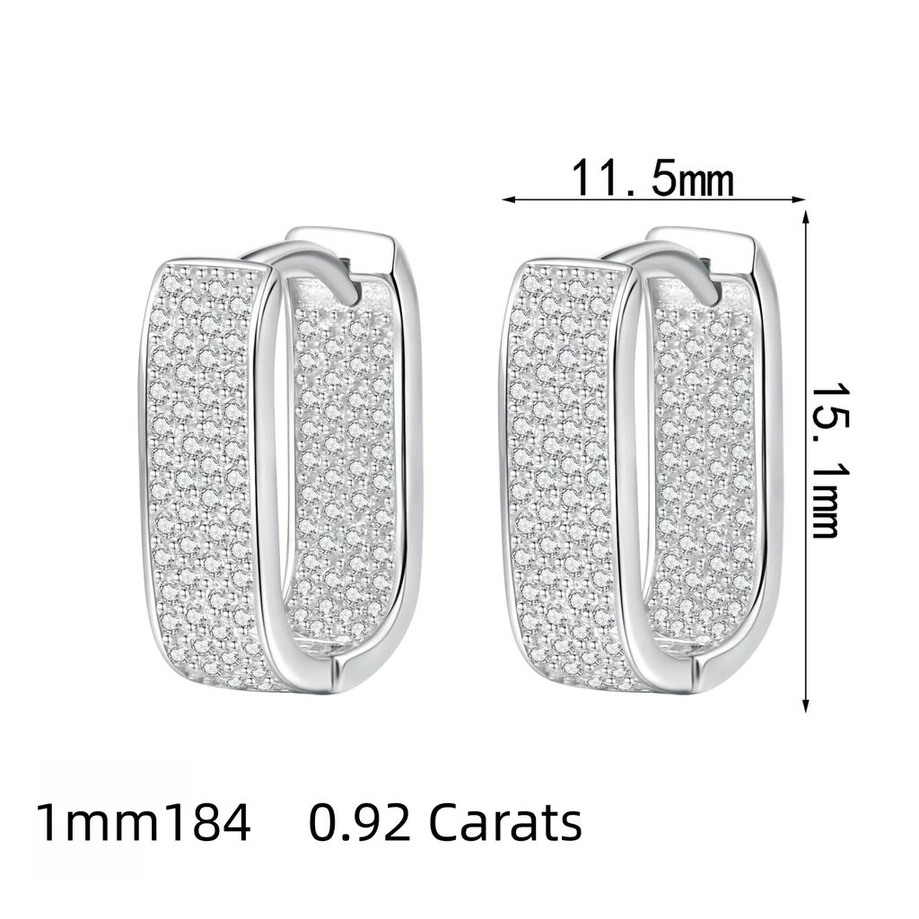 0.92ct Moissanite Earrings for Women Lab Grown Diamond Ear Studs 925 Silver Fine Jewelry Gift