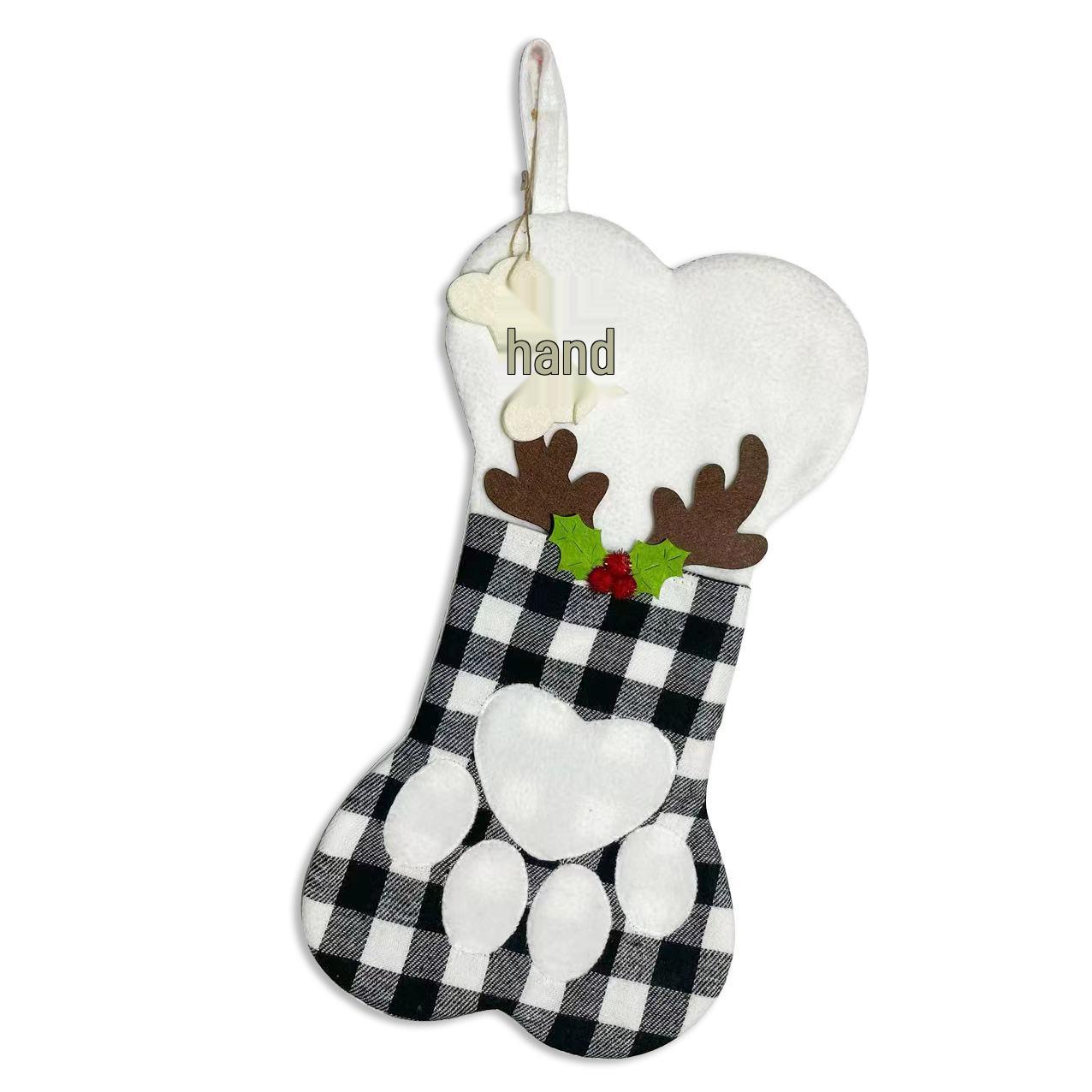 Antler Bones Christmas Stocking & Ornament Gift Bag for Tree Decorations & Candy Gifts