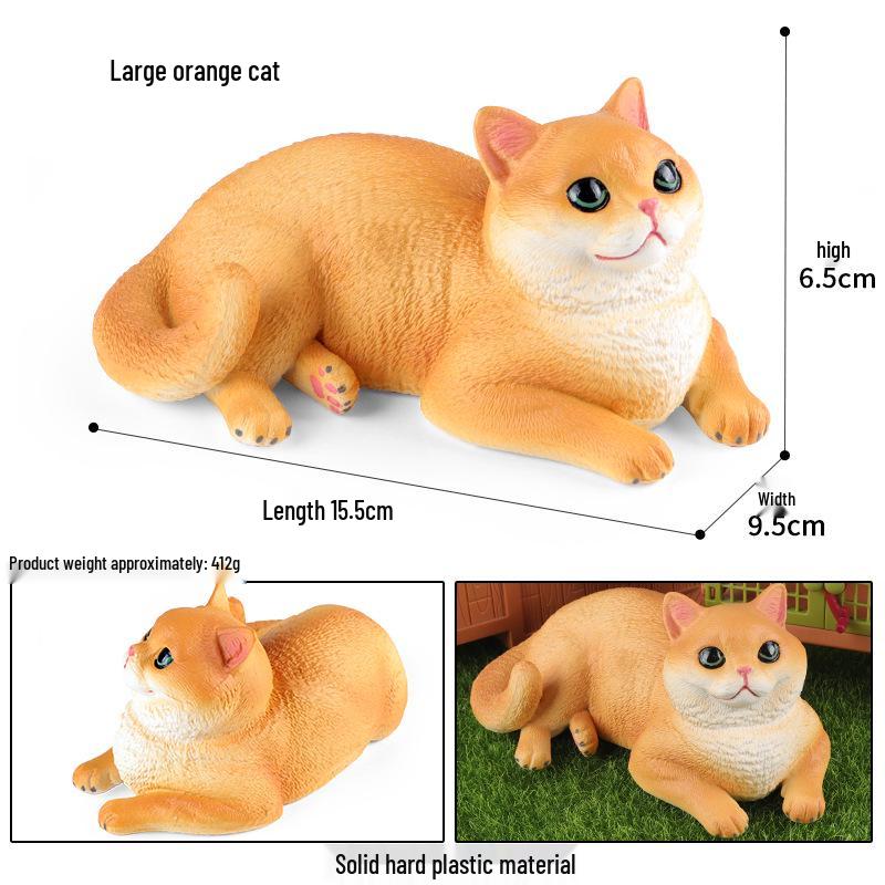 Solid Orange Persian, Ragdoll, Somali, and Blue Short-haired Cat Simulation Models